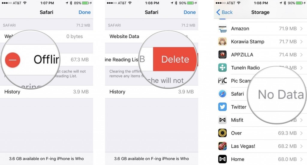 Delete-offline-reading-cache-iPhone-screenshot