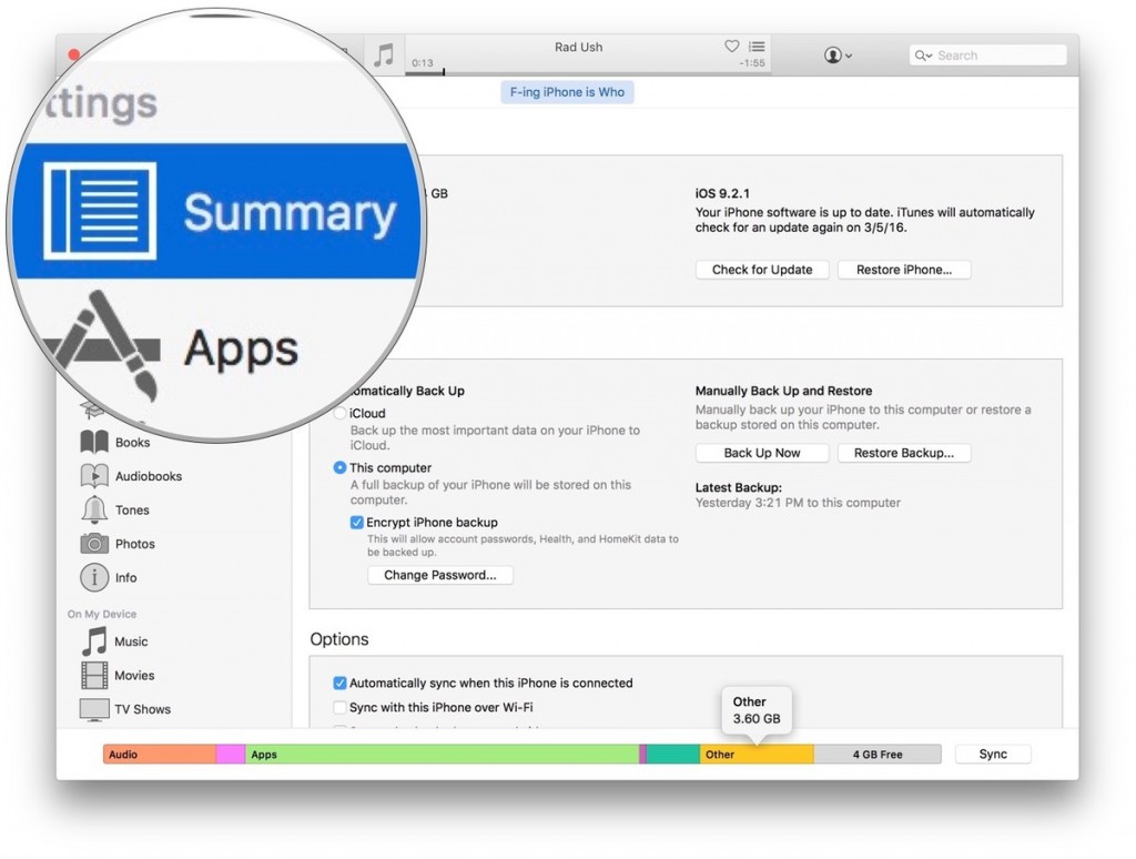 iTunes-summary-Mac-screenshot
