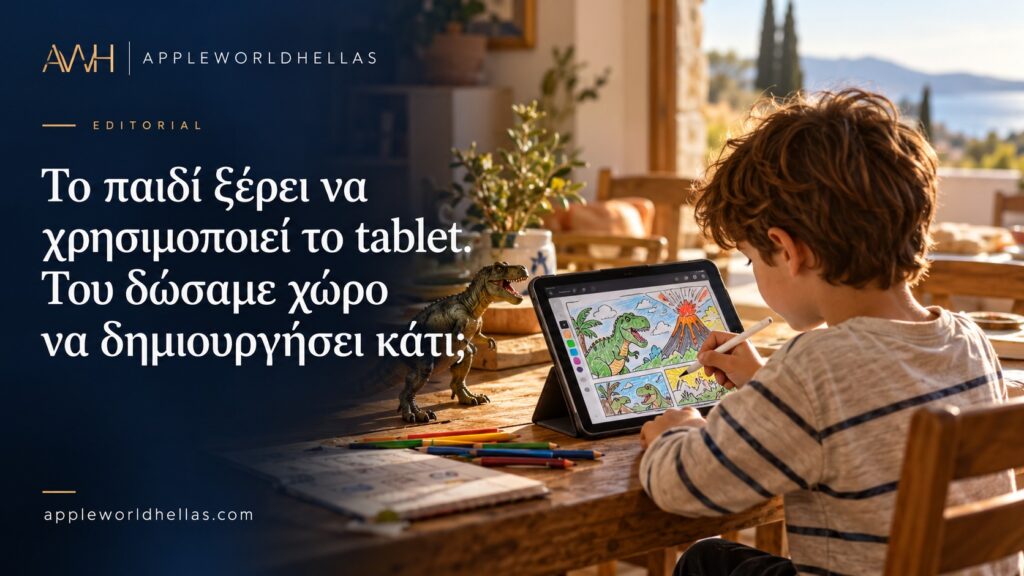 Το παιδί ξέρει να χρησιμοποιεί το tablet. Του δώσαμε χώρο να δημιουργήσει κάτι; Το παιδί ξέρει να χρησιμοποιεί το tablet. Του δώσαμε χώρο να δημιουργήσει κάτι;